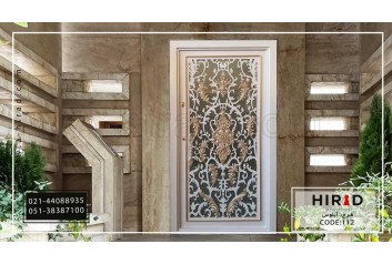 درب حیاط فلزی طرح آبنوس 10112